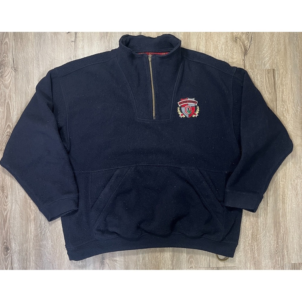 Vintage Ohio State Men's 1/4 Zip Large Fleece Galt Sand Blue Sherpa Buckeyes